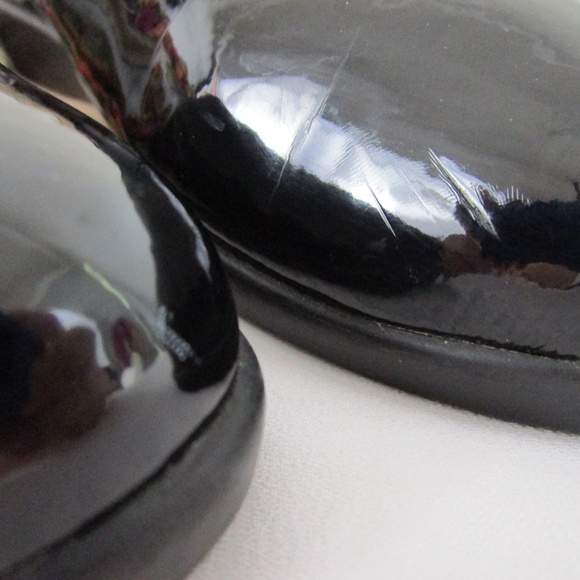 Vintage Black Patent Leather 1" Wedge Heels - Picture 8 of 8